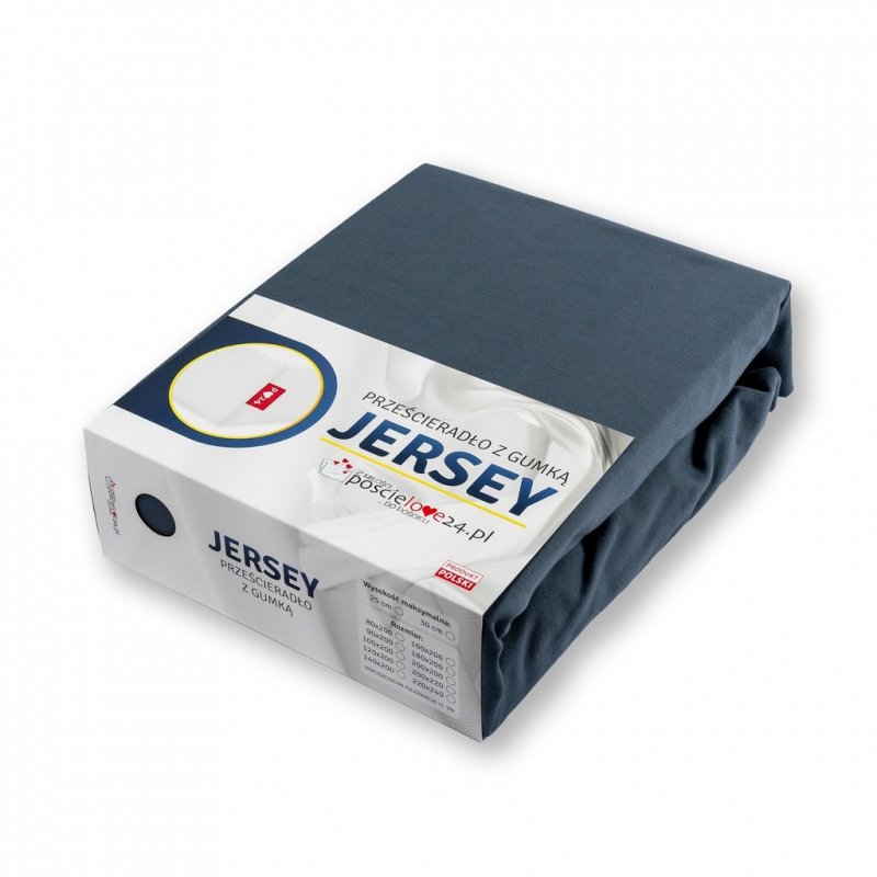 Prześcieradło Jersey z Gumką 80x200 Gruba Bawełna Bok 30 cm popiel ciemny