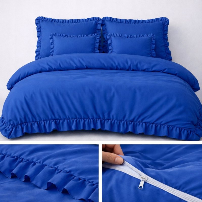 POŚCIEL 160x200 Z FALBANĄ KOMPLET 3 CZĘŚCIOWY MIKROFIBRA KOLOR CHABER