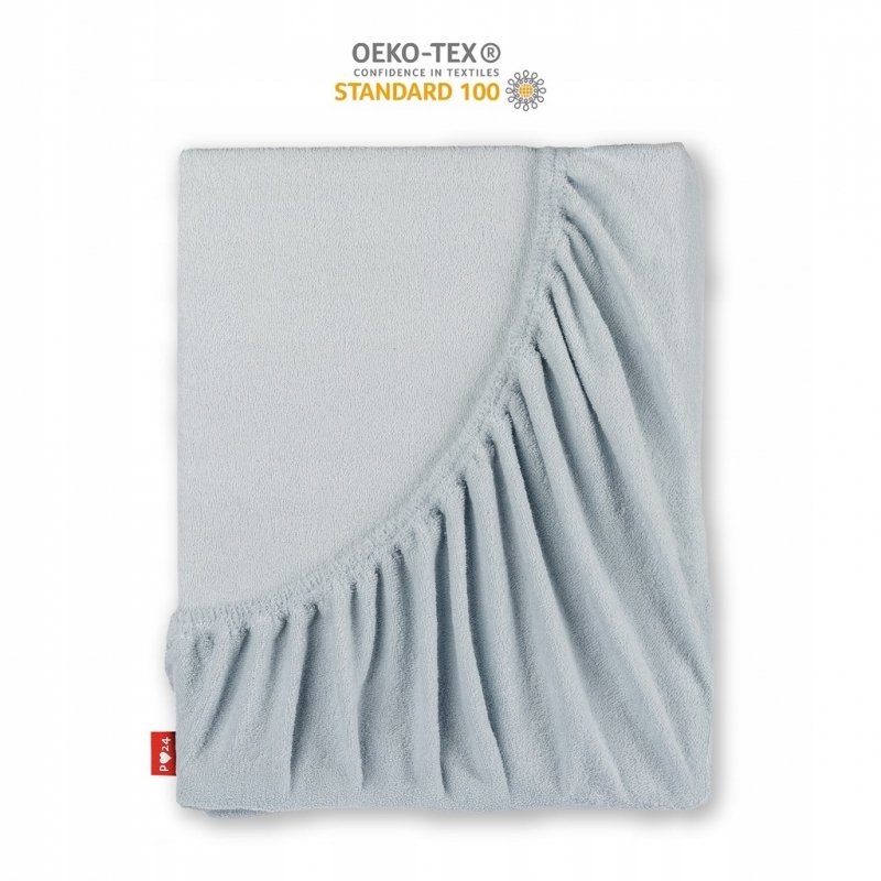Prześcieradło Frotte z Gumką 220X240 Gruba Bawełna 200g Bok 30 cm popielaty