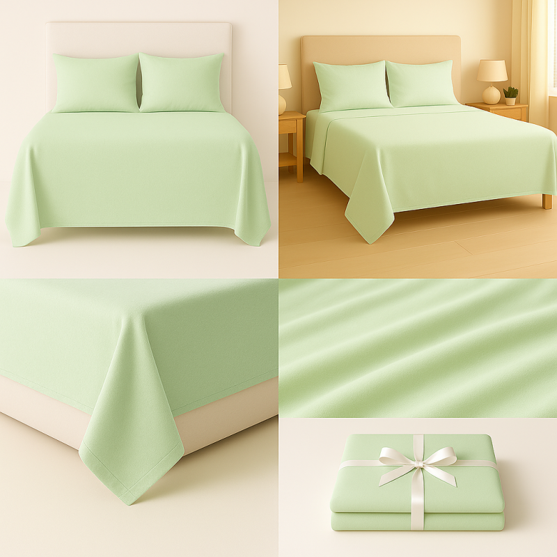 PRZEŚCIERADŁO FLANELOWE 160×200 100% BAWEŁNA POLSKA JAKOŚĆ KOLOR ZIELONY