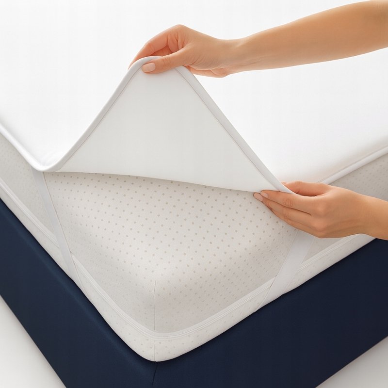 Ochraniacz na materac 100x200 NIEPRZEMAKALNY WODOODPORNY 90C topper Z GUMKĄ