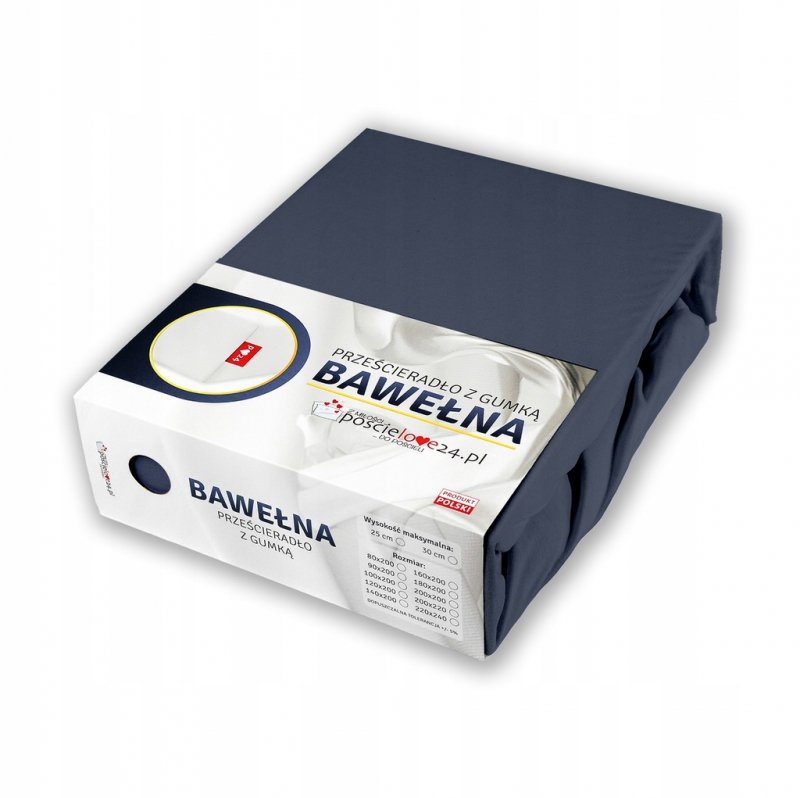 Prześcieradło 100x200 z Gumką GRUBA Bawełna POLSKA 165g Bok 30cm 13 Kolorów  (WYBIERZ)