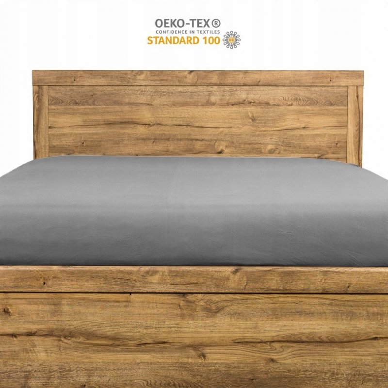 Prześcieradło Jersey z Gumką 140x200 Gruba Polska Bawełna Bok 30 cm stalowy