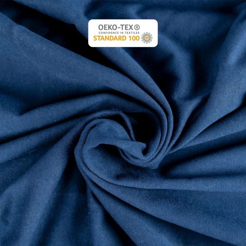 Prześcieradło Jersey z Gumką 120x200 Gruba Bawełna Bok 30 cm granatowy