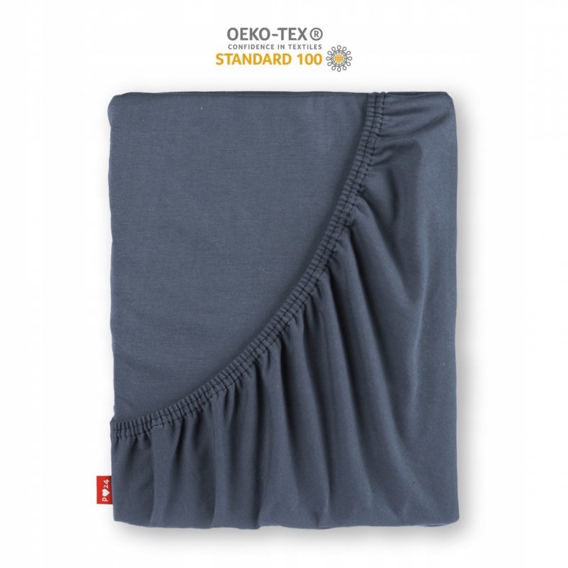 Prześcieradło Jersey z Gumką 200x220 Gruba Bawełna Bok 30 cm popiel ciemny