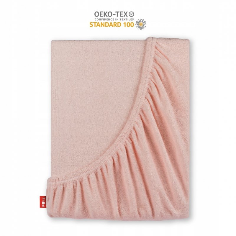 Prześcieradło Frotte z Gumką 160X200 Gruba Bawełna 200g Bok 30 pudrowy róż