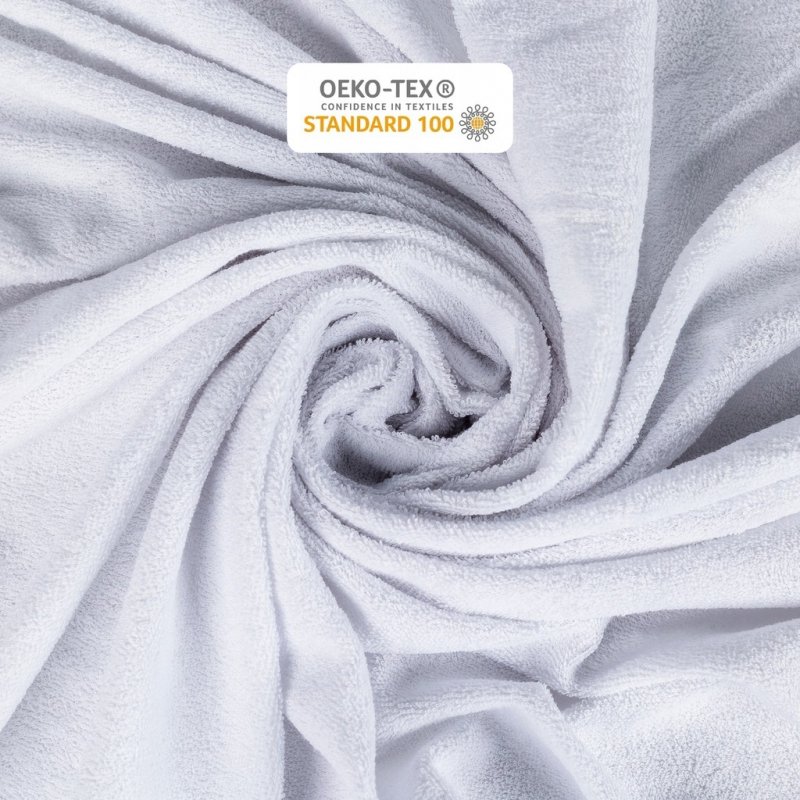 Prześcieradło Frotte z Gumką 120x200 Gruba Bawełna 200g Bok 30 cm biały