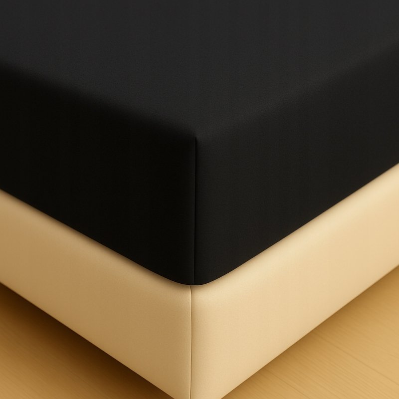 PRZEŚCIERADŁO Z GUMKĄ 200x220 CZARNY MATERAC ZAKŁADKA DO 25 CM