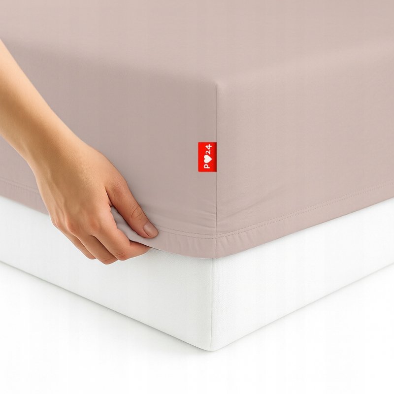 Prześcieradło Jersey z Gumką 160x200 Gruba Bawełna Bok 30 cm pudrowy róż