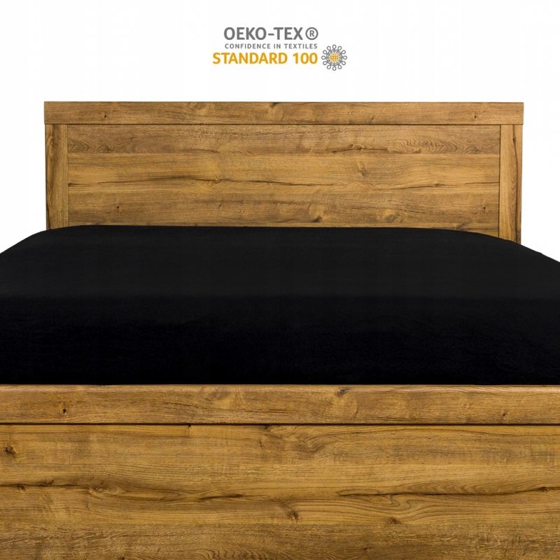 Prześcieradło 90x200 z Gumką GRUBA Bawełna Premium Bok 30 cm Czarny