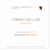katalog klejony PUR 300x300 mm, okładka - kreda 250 g + środki 130 g, 56+4 str . okładka foliowana 1+0, 250 sztuk