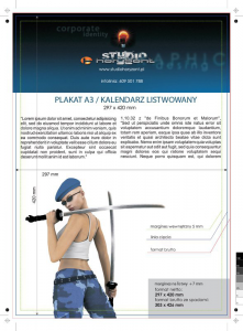 Kalendarze planszowe A3 - 250 g, druk jednostronny, pełnokolorowy 4+0, na papierze kredowym, listwy srebrne - 200 sztuk