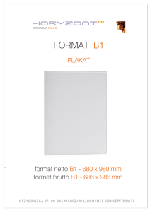 plakat B1 z projektem, druk pełnokolorowy jednostronny 4+0, na papierze kredowym, 130 g - 50 sztuk 