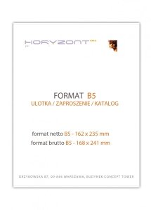 katalog B5, druk pełnokolorowy obustronny 4+4, na papierze kredowym, kreda 170 g, 8 str., 400 sztuk