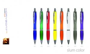 długopis SLUM COLOR do nadruku, nadruk Pantone z palety do wyboru 1+0 - 200 sztuk
