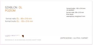 Szablon formatu DL - netto / brutto. 99 x 210 mm. Plik pdf do pobrania.