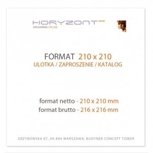 katalog 210 x 210 mm, druk pełnokolorowy obustronny 4+4, na papierze kredowym, kreda 170 g, 32 str., 250 sztuk