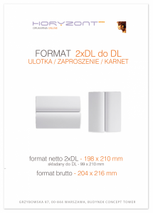 zaproszenie - karta 2xDL, składane do DL (99 x 420 mm), druk dwustronny, kreda 350 g, bez folii  50 sztuk 