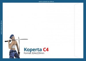 Koperty C4 (324 x 229 mm), Druk jednostronny kolorowy 4+0, Offset 80 g - 400 szt.