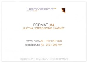 papier firmowy A4 składany do DL-C, druk pełnokolorowy obustronny 4+4, na papierze offset / preprint 90g, 100 sztuk  