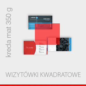 wizytówki kwadratowe foliowane mat 