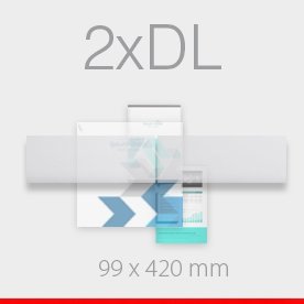 zaproszenia składane (99 x 420 mm) 2xDL do DL