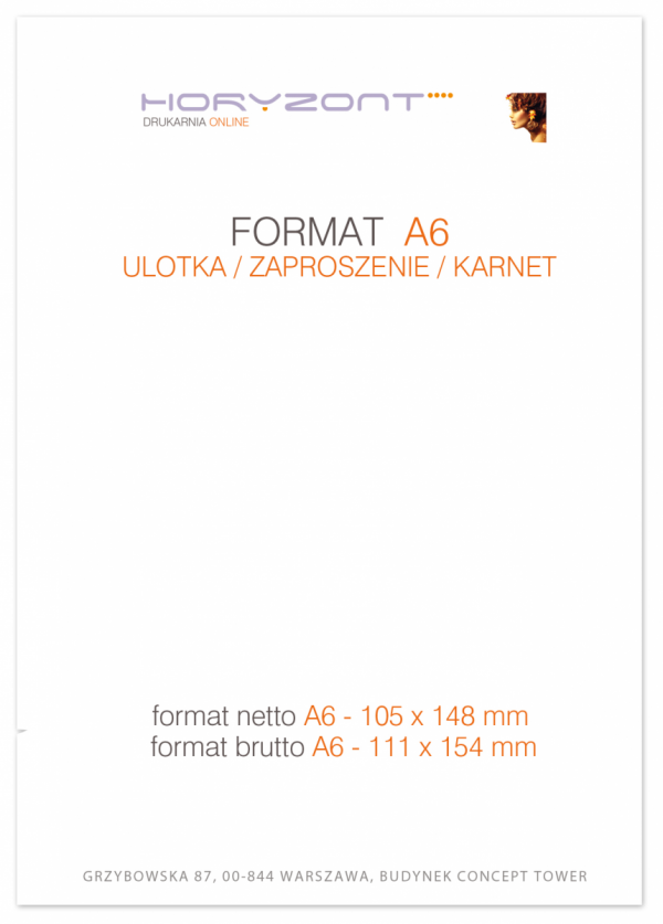 Katalog A6, 148 x 105 mm, całość druk pełnokolorowy z lakierem dyspersyjnym, Ilość stron: 40, Okładka - papier kredowy 250 g + folia jednostronna, środek - papier kredowy 130 g, Szycie zeszytowe - 5 sztuk