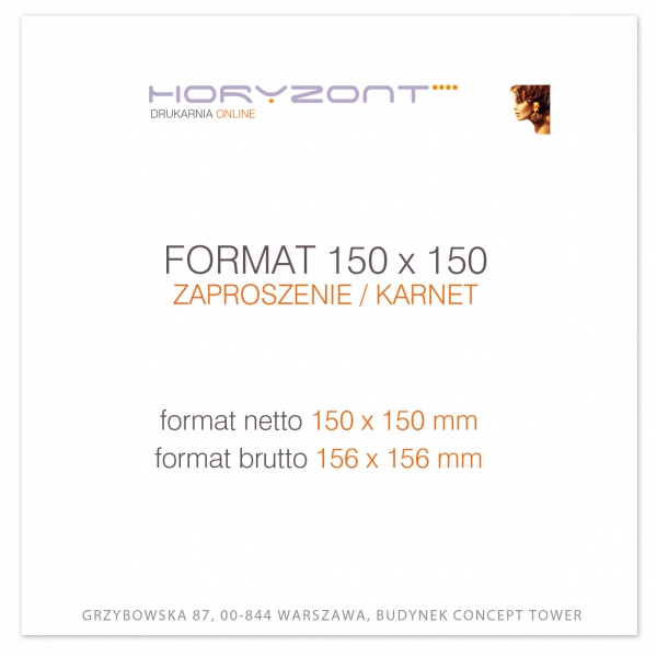 ulotka 150 x 150 mm, druk pełnokolorowy obustronny 4+4, na papierze offsetowym 170 g, 5000 sztuk