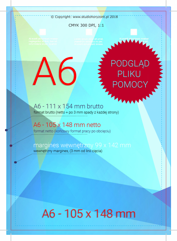 ulotka A6, druk pełnokolorowy obustronny 4+4, na papierze kredowym, 250 g, 5000 sztuk