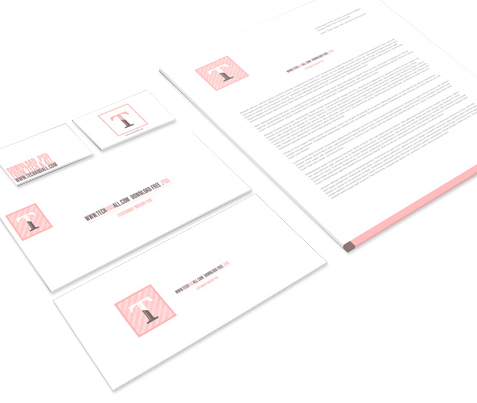 papier firmowy A4, druk pełnokolorowy obustronny 4+4, na papierze offset / preprint 90 g - 5000 sztuk