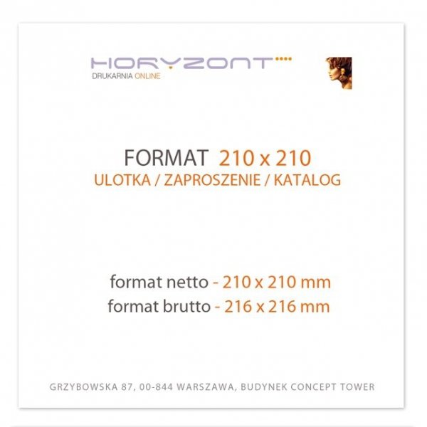 katalog 210 x 210 mm, druk pełnokolorowy obustronny 4+4, na papierze kredowym, kreda 130 g, 20 str., 300 sztuk