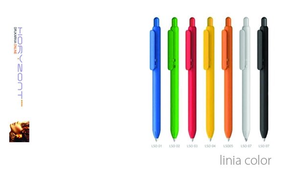 długopis LINIA COLOR z nadrukiem, 100 sztuk Pantone z palety do wyboru 1+0
