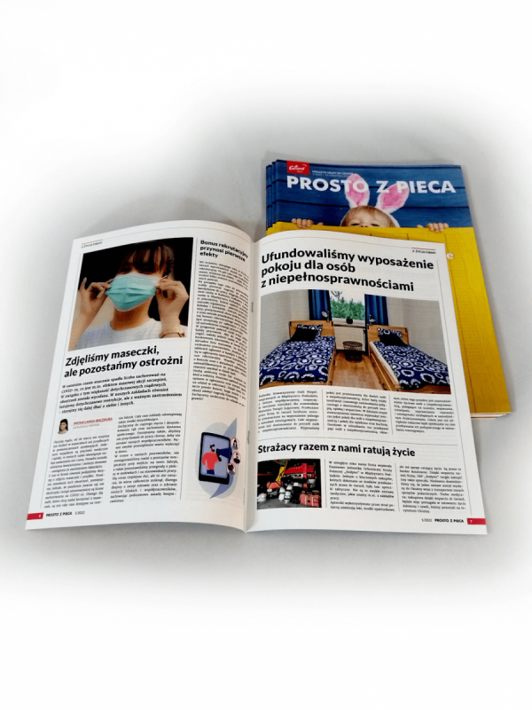 katalog A5, druk pełnokolorowy obustronny 4+4, na papierze kredowym, kreda 130 g, 32 str., 40 sztuk