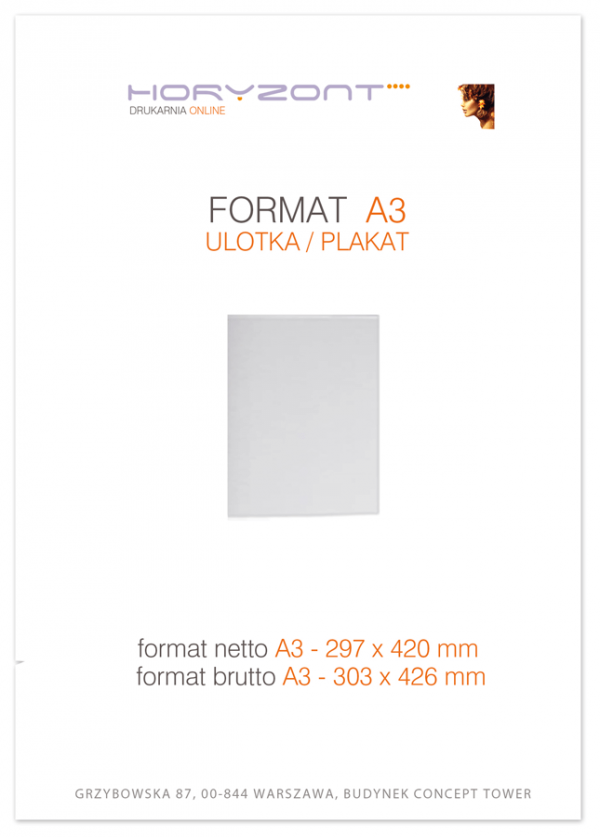 plakat A3, ekspres, druk pełnokolorowy jednostronny 4+0, na papierze kredowym 250 g - 50 sztuk