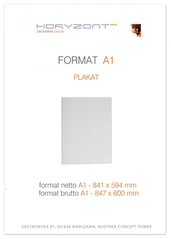 plakat A1,  druk pełnokolorowy jednostronny 4+0, na papierze kredowym, 130 g, 5 sztuk