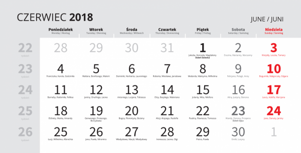 Kalendarz trójdzielny EKOLINE (płaski) bez koperty, druk jednostronny kolorowy (4+0), podkład - karton 300 g, 3 białe bloki, okienko - 800 sztuk