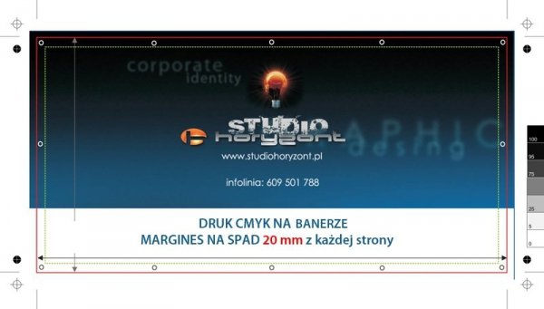 Baner laminowany ekono Frontlit 510g, oczka co 50 cm, 200 x 250 cm, 1 szt.