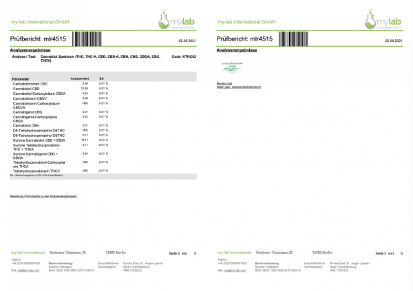 CBD 10 % badania laboratoryjne my-lab International GmbH 