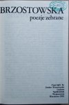 Janina Brzostowska • Poezje zebrane - okładka