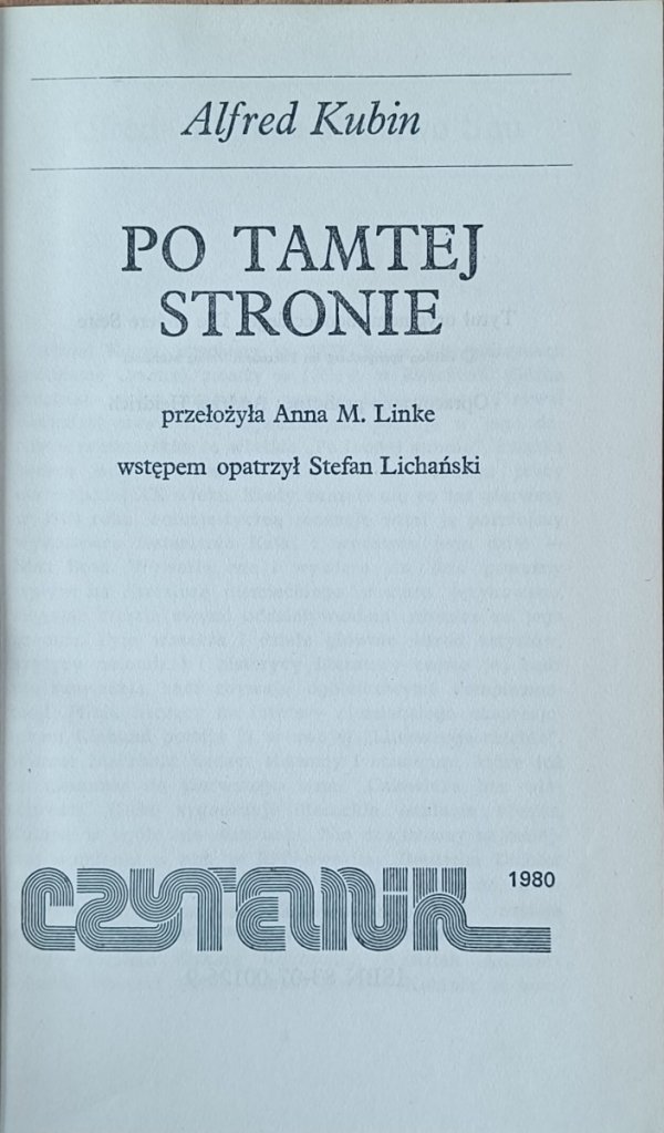 Alfred Kubin  Po tamtej stronie - strona tytułowa