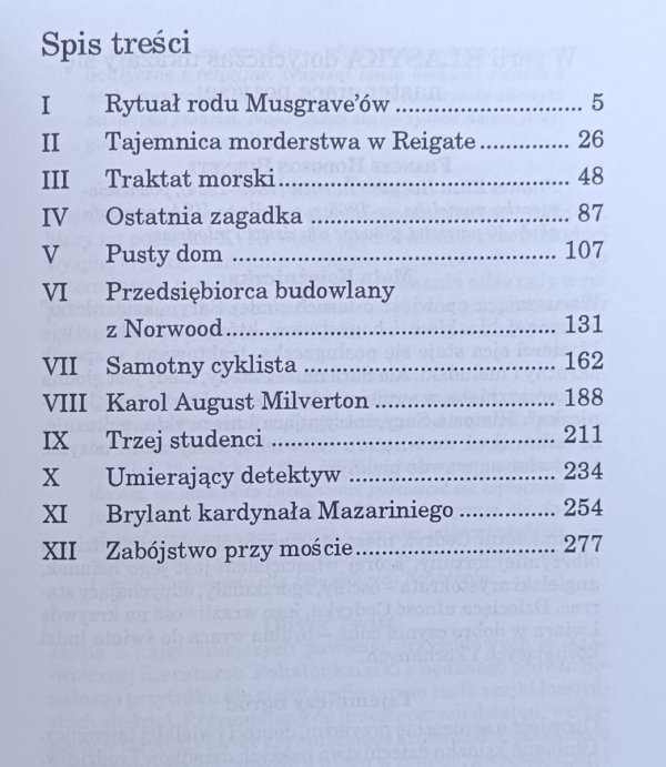 Arthur Conan Doyle  Zagadki Sherlocka Holmesa spis treści