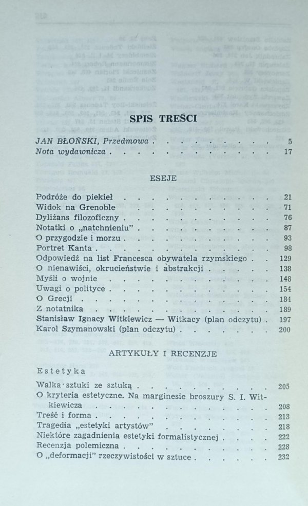 Bolesław Miciński • Pisma | Podróże do piekieł i inne - spis treści