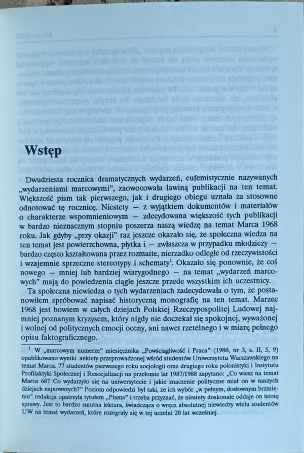 Jerzy Eisler - Marzec 1968  - wstęp