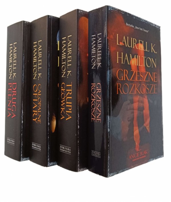 Laurell Hamilton x4 • Grzeszne rozkosze - Trupia główka - Całopalne ofiary - Druga pełnia - okładka