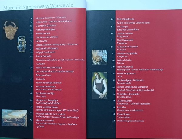 Wielkie Muzea Muzeum Narodowe w Warszawie - spis treści