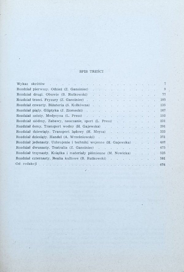 Kazimierz Majewski • Kultura materialna starożytnej Grecji tom III - spis tresci