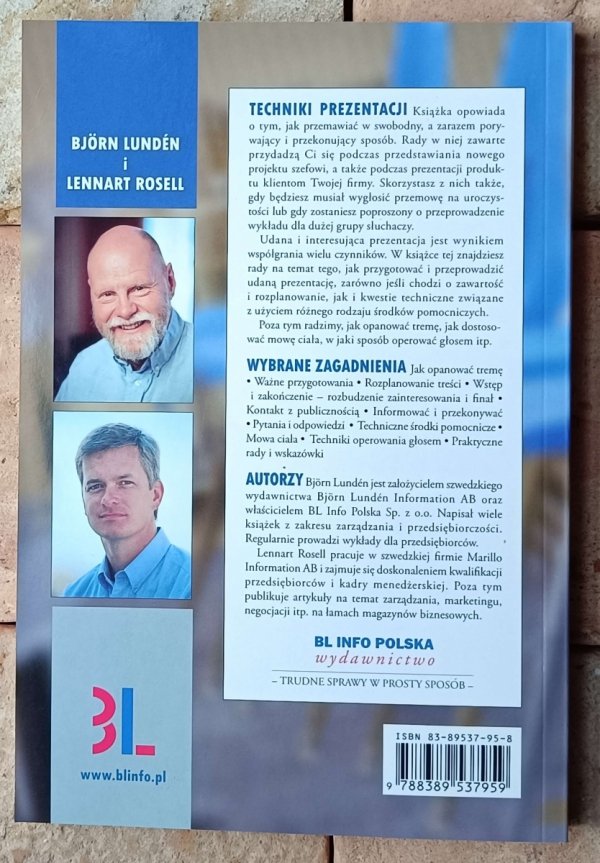 Bjorn Lunden, Lennart Rosell • Techniki prezentacji. O sztuce przemawiania, inspirowania i przekonywania - okładka