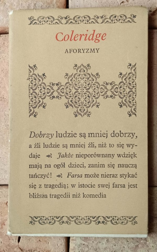Samuel Taylor Coleridge • Aforyzmy - okładka