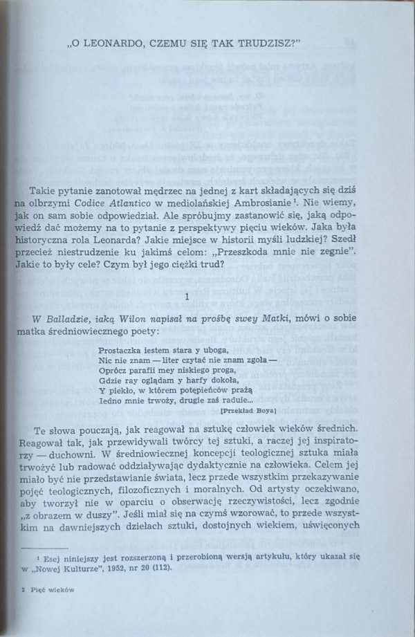 Jan Białostocki Pięć wieków myśli o sztuce - fragment
