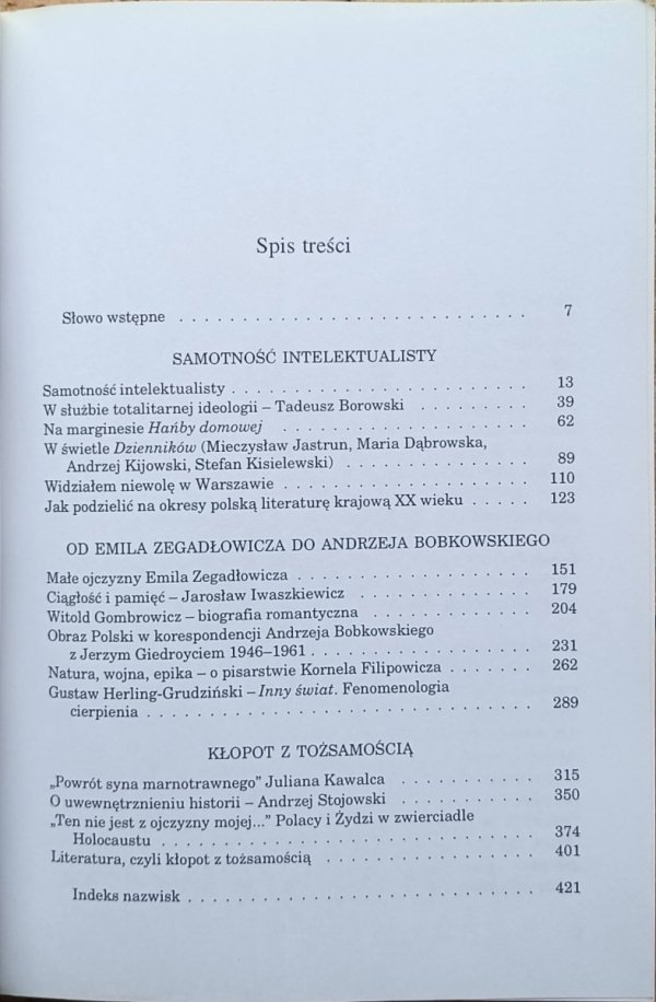 Stanisław Stabro • Od Emila Zegadłowicza do Andrzeja Bobkowskiego. O prozie polskiej XX wieku - spis treści